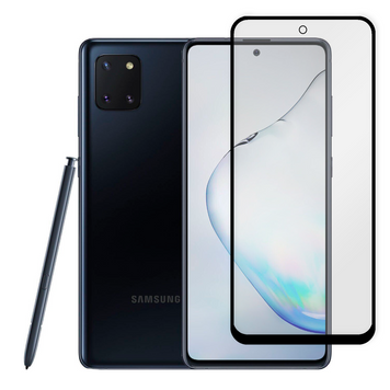 Захисне скло для телефона Samsung Galaxy Note 10 Lite (SM-N770) протиударне повноекранне на самсунг нот 10 лайт чорне 0038742 фото