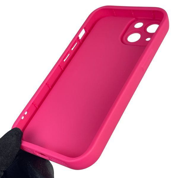 Чехол силиконовый оригинальный Soft Touch с 3D принтом смешного теда мишки для Apple iPhone 13 малиновый (Полная защита камеры) 0048399 фото