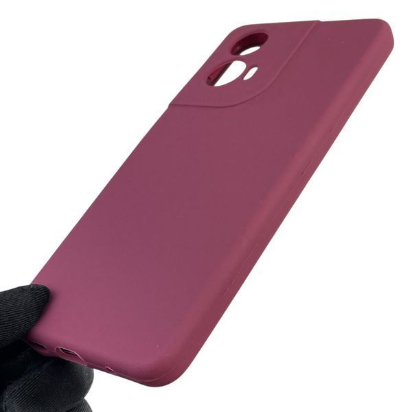 Чехол для Motorola Moto G04 (XT2421-2) силиконовый с микрофиброй нескользящий на моторола г04 бордовый 0031733 фото