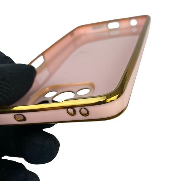 Чохол для Xiaomi Poco X3 Pro із захистом камери із золотою окантовкою на сяомі поко х3 про пудровий gs1 0020303 фото