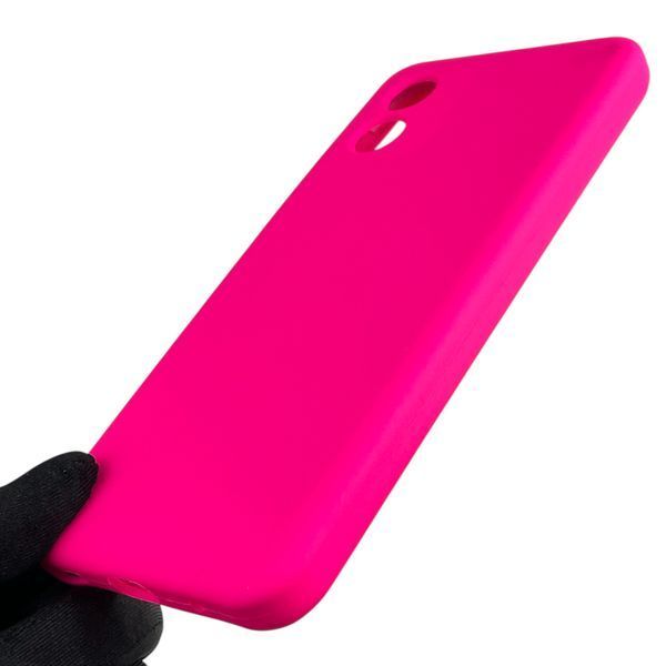 Чехол для Motorola Moto E13 (PAXT0034) силиконовый с микрофиброй нескользящий на моторола е13 малиновый 0031681 фото