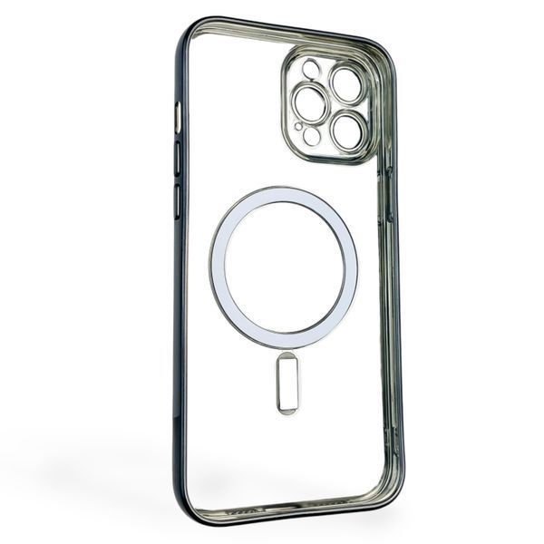Чехол для Apple iPhone 12 Pro Max с линзами на камере с MagSafe на айфон 12 про макс черный 0034373 фото