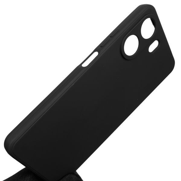 Чохол для Xiaomi Poco C65 однотонний із квадратними гранями із захистом камери на сяомі поко с65 чорний 0002311 фото