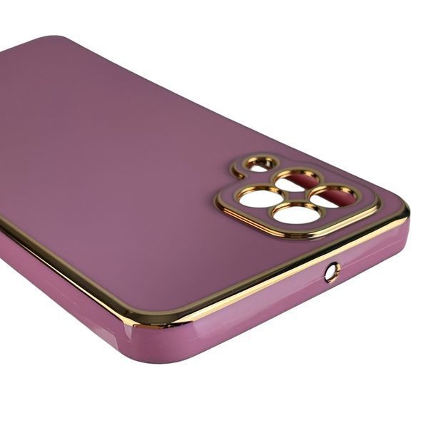 Чохол для Samsung Galaxy M32 4G (SM-M325F) із золотою окантовкою із захистом камери на самсунг m32 бузковий 0008294 фото