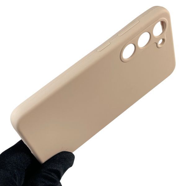 Чехол для Samsung Galaxy S23 (SM-S911B) силиконовый с микрофиброй нескользящий на самсунг с23 пудровый 0032188 фото