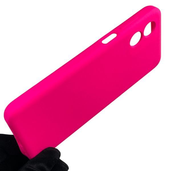 Чехол для Motorola Moto E13 (PAXT0034) силиконовый с микрофиброй нескользящий на моторола е13 малиновый 0031681 фото