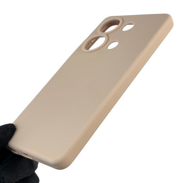 Чехол для Xiaomi POCO M6 Pro 4G силиконовый с микрофиброй нескользящий на сяоми поко м6 про 4г пудровый 0032512 фото