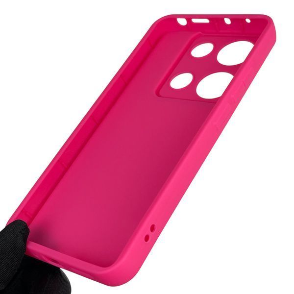 Чехол силиконовый оригинальный Soft Touch с 3D принтом злой котик для Xiaomi Redmi Note 14S малиновый (Полная защита камеры) 0046879 фото