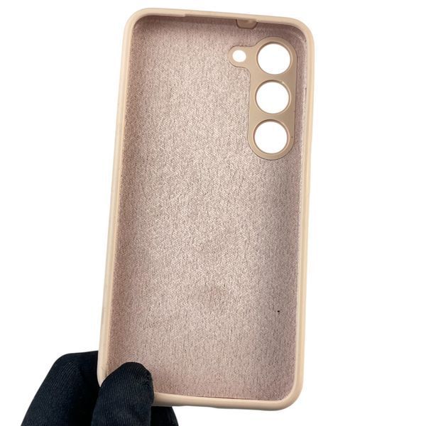 Чехол для Samsung Galaxy S23 (SM-S911B) силиконовый с микрофиброй нескользящий на самсунг с23 пудровый 0032188 фото