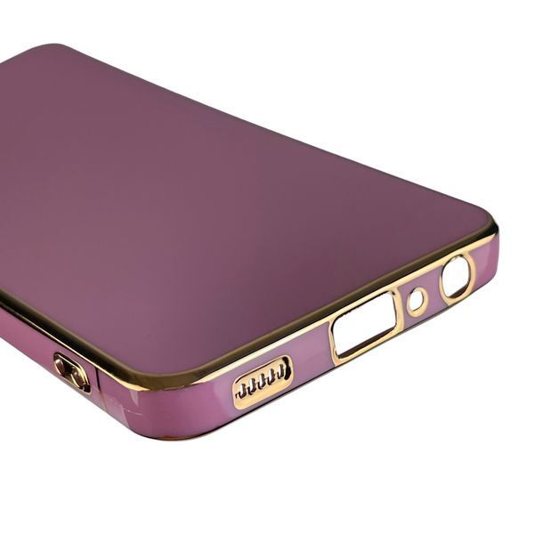 Чохол для Samsung Galaxy M32 4G (SM-M325F) із золотою окантовкою із захистом камери на самсунг m32 бузковий 0008294 фото
