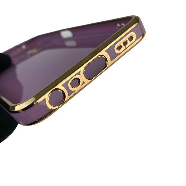 Чохол для OPPO A76 глянцевий із захистом камери із золотою окантовкою на оппо а76 чорничний gs1 0019593 фото