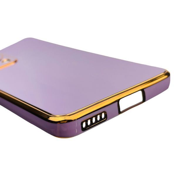Чохол для Xiaomi 13 Lite глянсовий із золотою окантовкою із захистом камери на сяомі 13 лайт бузковий 0000111 фото