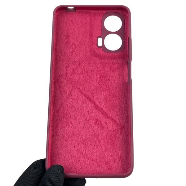 Чехол для Motorola Moto G04 (XT2421-2) силиконовый с микрофиброй нескользящий на моторола г04 бордовый 0031733 фото