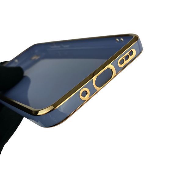 Чохол для Xiaomi Redmi 9A глянцевий із захистом камери із золотою окантовкою на сяомі редмі 9а синій gs1 0019947 фото