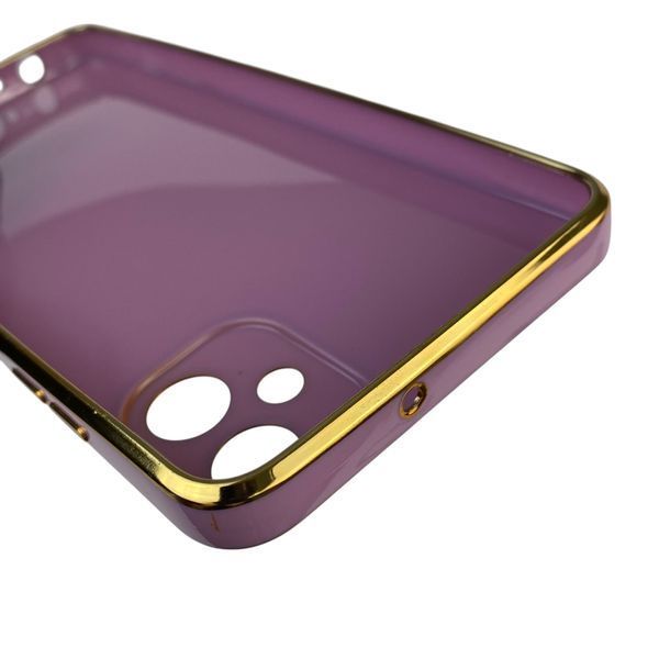 Чохол для Samsung Galaxy A05 (SM-A055) з кільцем MagSafe із золотою окантовкою на самсунг а05 чорничний gs1 0022309 фото