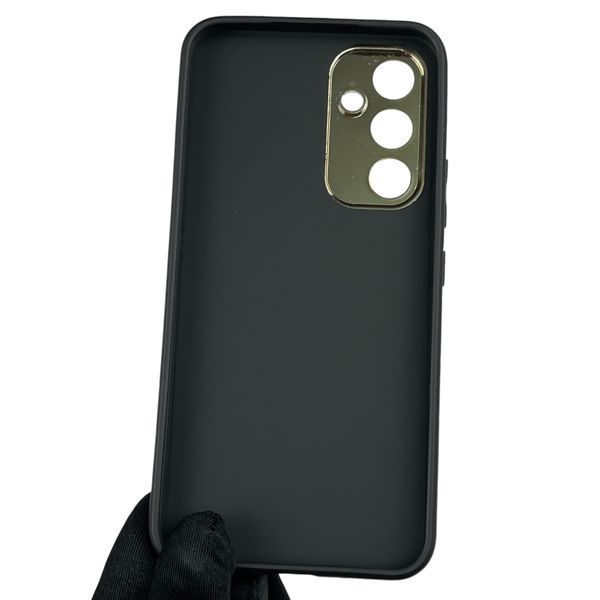 Чехол для Samsung Galaxy A54 5G (SM-A546E) кожаный с золотой окантовкой на самсунг а54 5г чёрный 0011994 фото