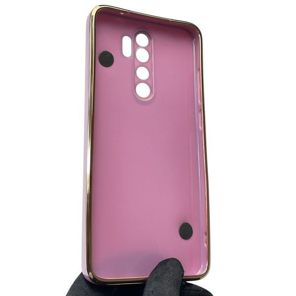 Чохол для телефона Xiaomi Redmi Note 8 Pro жіночій із ремінцем з прикрасами та золотою окантовкою на сяомі редмі нот 8 про чорничний gs1 0016297 фото