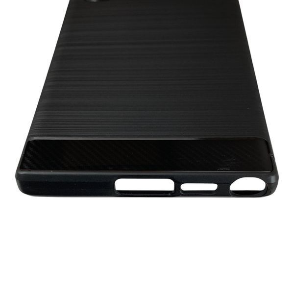 Чехол для телефона Samsung Galaxy S23 Ultra (SM-S918B) карбоновый противоударный с высокими бортами черный 0052230 фото