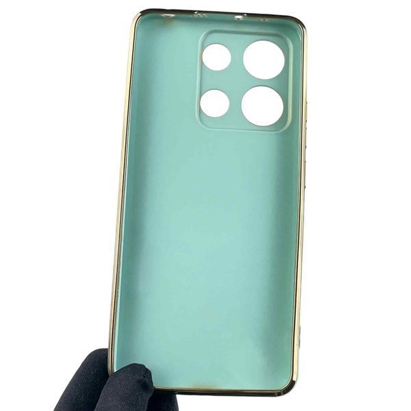 Чохол для Xiaomi Redmi Note 13 4G жіночий із золотою окантовкою із захистом камери на сяомі редмі нот 13 4г м'ятний 0012213 фото