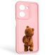Чехол силиконовый оригинальный Soft Touch с 3D принтом смешного теда мишки для Xiaomi Poco C71 розовый (Полная защита камеры) 0048951 фото 1