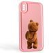Чохол силіконовий Soft Touch з 3D принтом кумедний тед ведмідик для Apple iPhone Xs Max рожевий (Повний захист камери) 0049374 фото 1