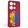 Чохол силіконовий Soft Touch з 3D принтом для Xiaomi Redmi Note 14S бордовий (Повний захист камери)
