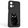 Чохол силіконовий оригінальний Soft Touch з 3D принтом злого кота для Motorola Moto G24 (PB1E0003RS) чорний (Повний захист камери)