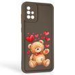 Чехол силиконовый Soft Touch с 3D принтом милый мишка для Samsung Galaxy A71 (SM-A715F) коричневый (Полная защита камеры)