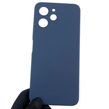 Чехол для Xiaomi Redmi 12 4G силиконовый с микрофиброй нескользящий на сяоми редми 12 4г темно-синий 0032572 фото