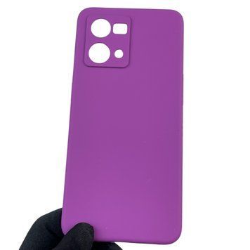 Чохол для Oppo Reno 7 4G силіконовий з мікрофіброю нековзний на оппо рено 7 4г фіолетовий 0031796 фото