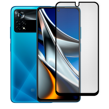 Защитное стекло МАТОВОЕ для телефона Xiaomi Poco X4 Pro 5G противоударное на сяоми поко х4 про 5г черное 0039301 фото