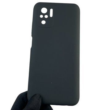 Чехол для Xiaomi Redmi Note 10S силиконовый с микрофиброй нескользящий на сяоми редми нот 10с черный 0032648 фото