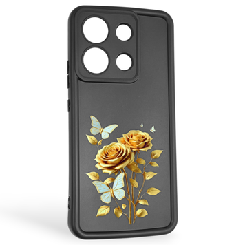 Чохол силіконовий Soft Touch з 3D принтом жіночим для Xiaomi Redmi Note 13 4G чорний (Повний захист камери) 0043091 фото