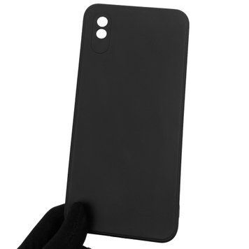 Чехол для Xiaomi Redmi 9A однотонный с квадратными гранями с защитой камеры на сяоми редми 9а чёрный 0001217 фото