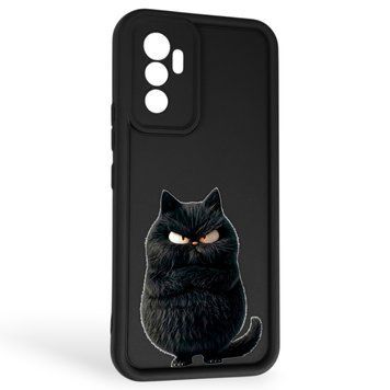 Чохол силіконовий Soft Touch з 3D принтом злого кота для Vivo V23E чорний (Повний захист камери) 0047038 фото