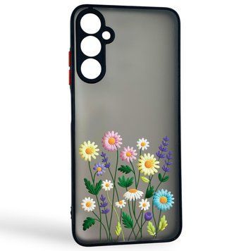 Чехол для телефона Samsung Galaxy A05S (SM-A057) с 3D принтом полевые цветы с высокими бортами черный 0059280 фото