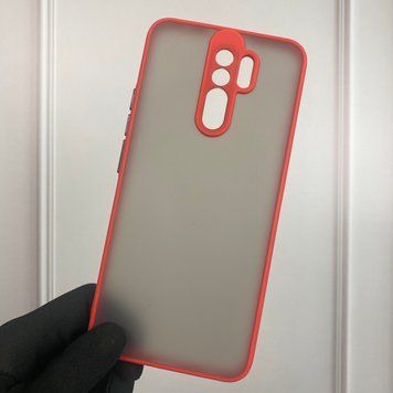 Чехол для Xiaomi Redmi 9 противоударный матовый с высокими бортами с защитой камеры на сяоми редми 9 красный 0000312 фото