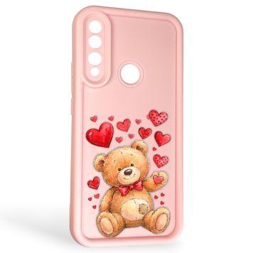 Чехол силиконовый Soft Touch с 3D принтом милый мишка для Huawei Y9 Prime 2019 (STK-L21) розовый (Полная защита камеры) 0044875 фото