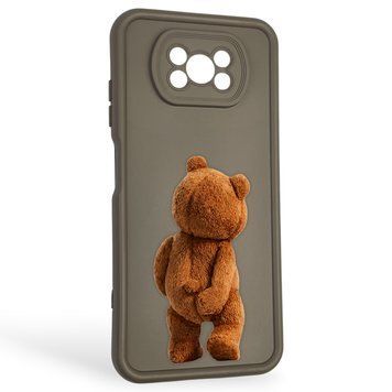 Чохол силіконовий оригінальний Soft Touch з 3D принтом кумедний тед ведмідик для Xiaomi Poco X3 Pro коричневий (Повний захист камери) 0048802 фото