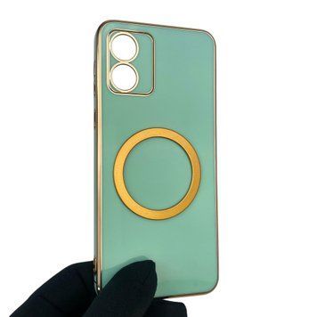 Чохол для Motorola Moto E13 (PAXT0034) з кільцем MagSafe із золотою окантовкою на моторола мото е13 бірюзовий gs1 0022157 фото