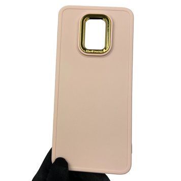 Чохол для Xiaomi Redmi Note 9 Pro матовий з високими бортами з мікрофіброю на сяомі редмі нот 9 про пудровий 0002266 фото