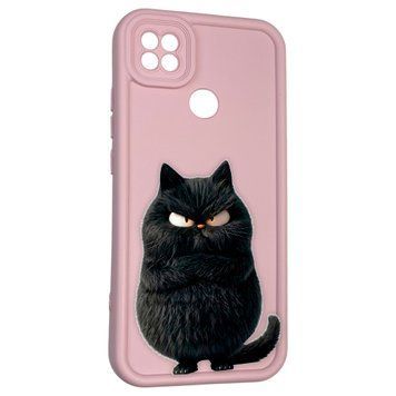 Чохол силіконовий оригінальний Soft Touch з 3D принтом злого кота для Xiaomi Redmi 10A пудровий (Повний захист камери) 0046730 фото