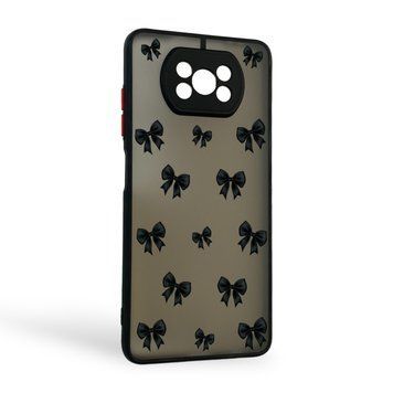 Чохол для телефона Xiaomi Poco X3 Pro с 3D принтом бантиків із захистом камери на сяомі поко х3 про чорний 0033596 фото