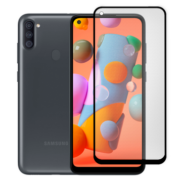 Защитное стекло МАТОВОЕ для телефона Samsung Galaxy A11 (SM-A115F) противоударное на самсунг а11 черное 0039028 фото