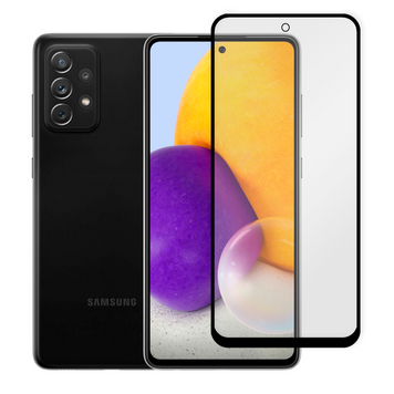 Захисне скло для телефона Samsung Galaxy A72 (SM-A725F) протиударне повноекранне на самсунг а72 чорне 0038316 фото