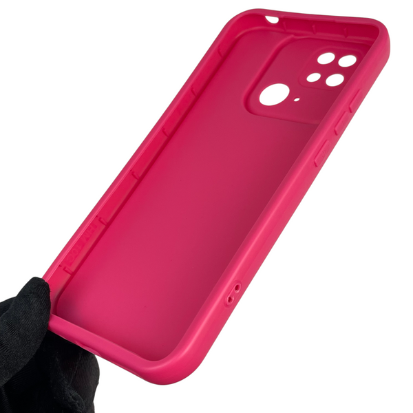 Чехол силиконовый Soft Touch с 3D принтом для Xiaomi Poco C40 малиновый (Полная защита камеры) 0040668 фото