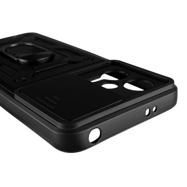 Чохол для Xiaomi POCO X5 5G броньований з кільцем-тримачем підставкою зі шторкою на сяомі поко х5 5г чорний rg1 0000212 фото