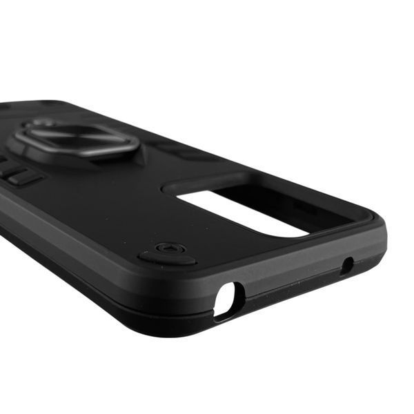 Чехол для телефона Xiaomi Redmi 12 4G бронированный с магнитным кольцом-держателем на сяоми редми 12 4г чёрный 0025802 фото