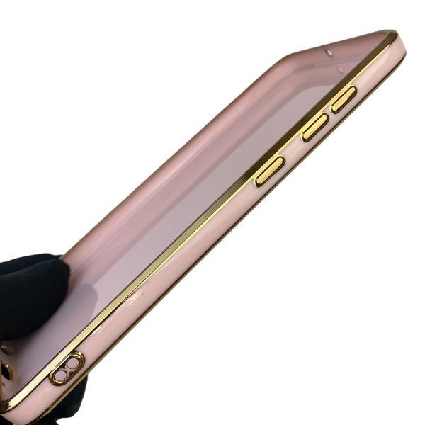 Чехол для Samsung Galaxy A70 SM-A705F с кольцом-подставкой с золотой окантовкой на самсунг а70 пудровый gs1 0020657 фото