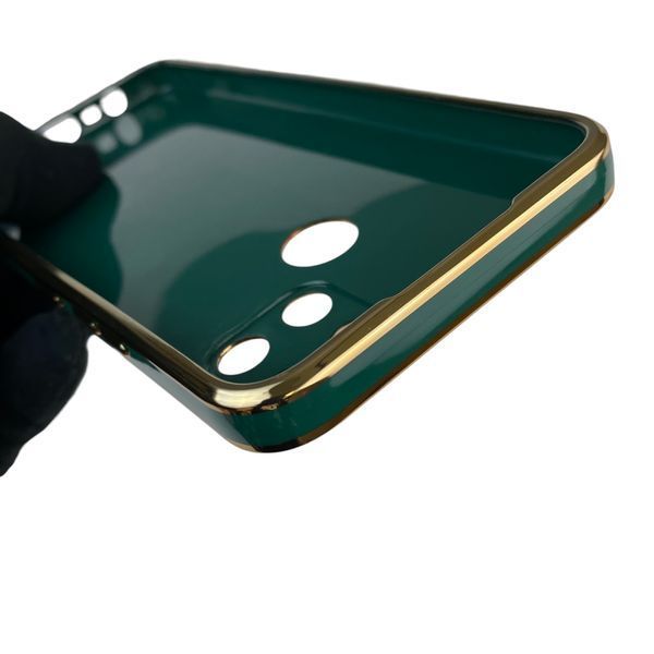 Чохол для Realme C21Y глянцевий із захистом камери із золотою окантовкою на реалмі с21у темно-зелений gs1 0019630 фото